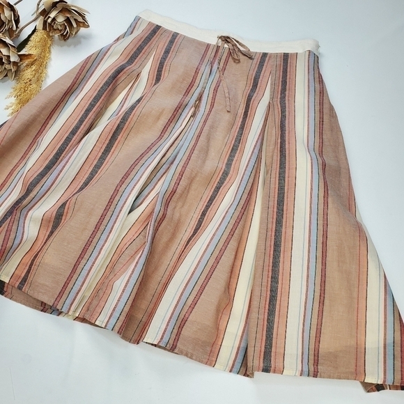 Banana Republic Cream Tan Orange Stripe Skirt 2 - Picture 8 of 14